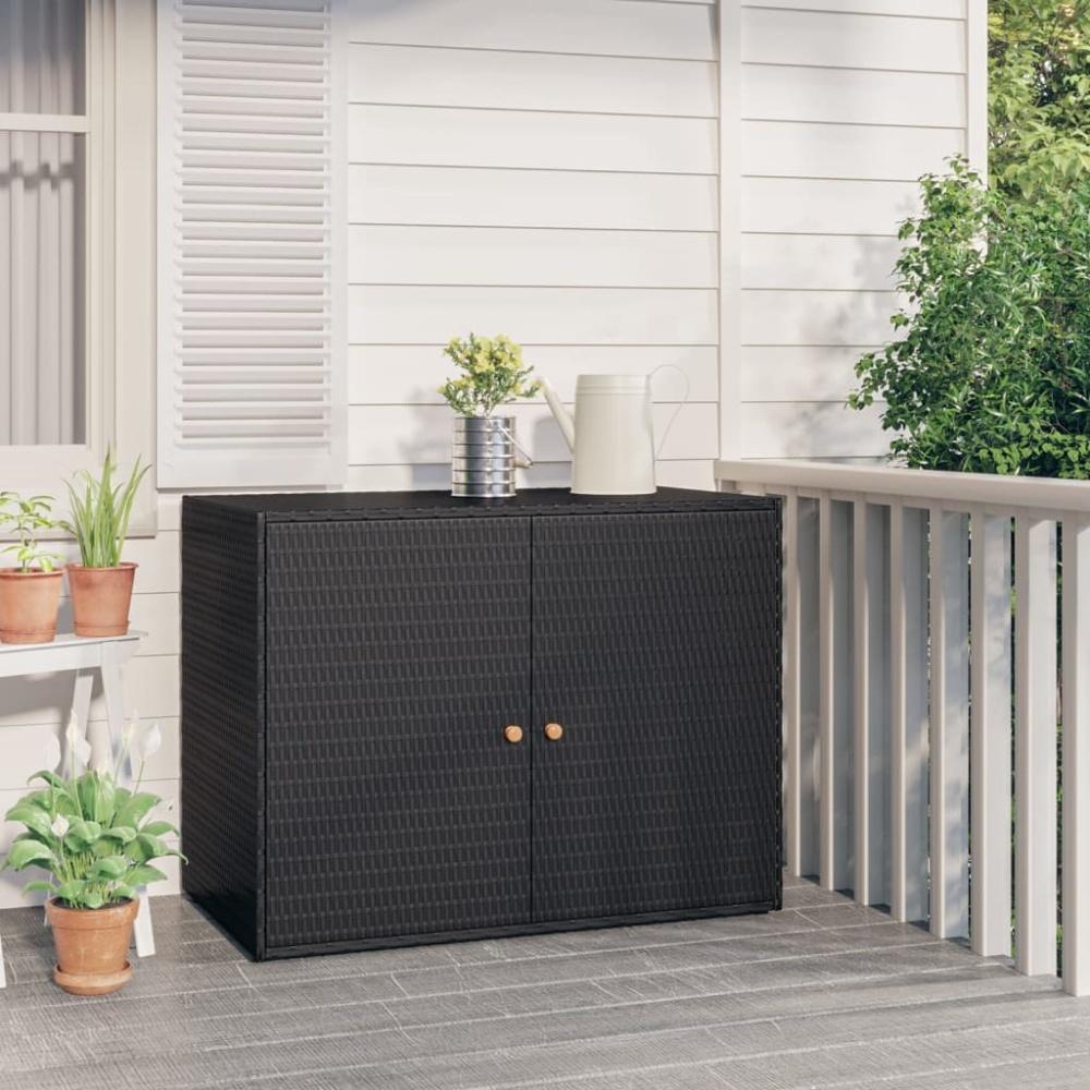 vidaXL Gartenschrank Schwarz 100x55,5x80 cm Poly Rattan 319868 Bild 1