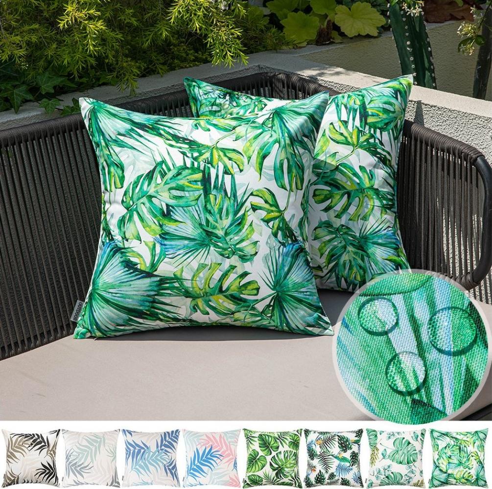 Jibenhome Kissenbezüge Outdoor Kissenbezüge Wasserdicht Sofakissen Wasserfest Dekokissen Sofa, (2 Stück), 2/4er Set Garten Zierkissen 45x45cm Kissenhülle Wasserfest Couchkissen Bild 1