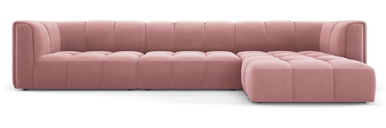 Micadoni Modulares Ecksofa Serena 5-Sitzer Samtstoff, Rosa, Rechts Bild 1