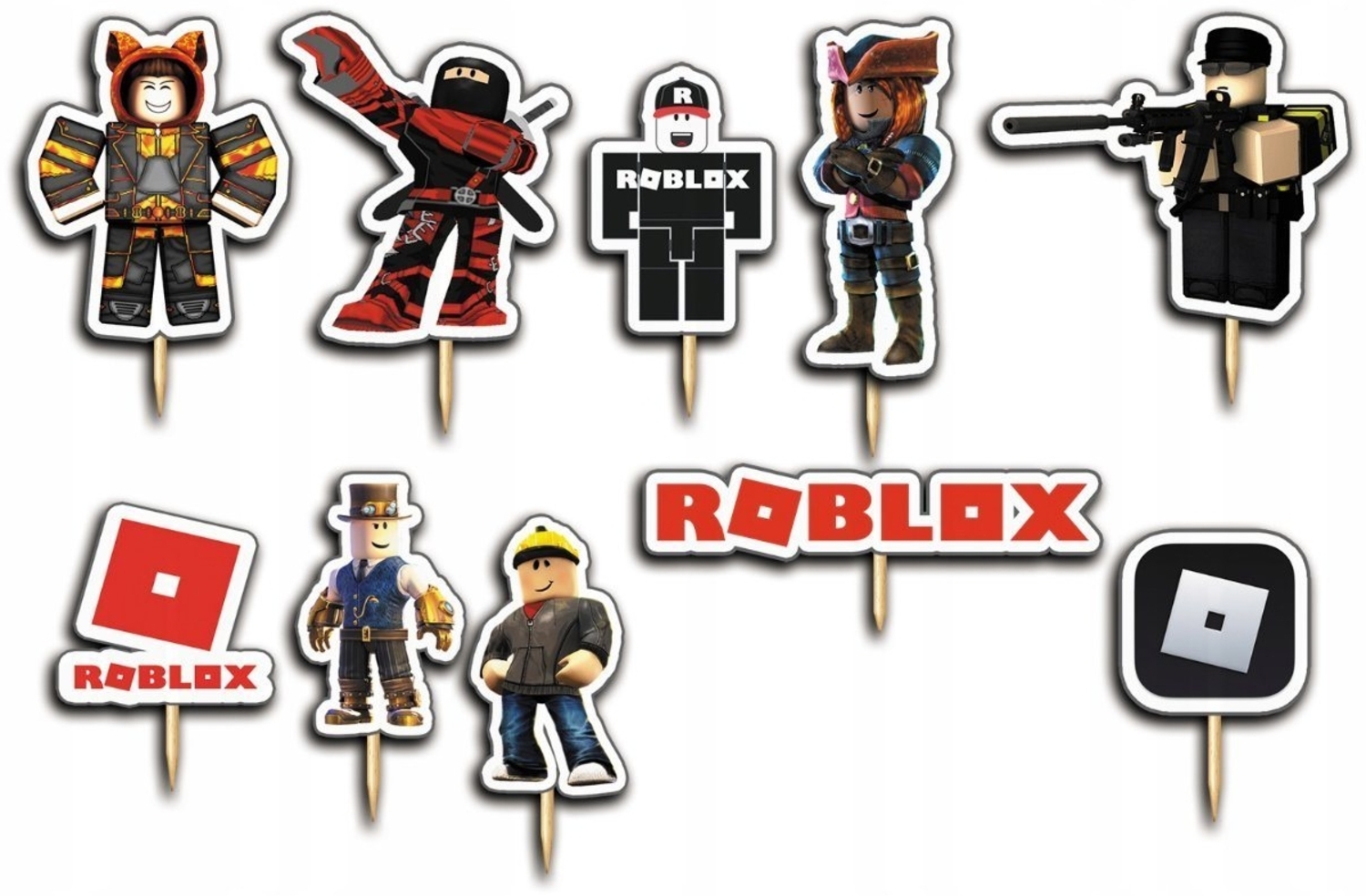 Festivalartikel Tortenstecker Roblox Topper Set 10 Stk Geburstag Torten Deko Kuchen Junge Bild 1