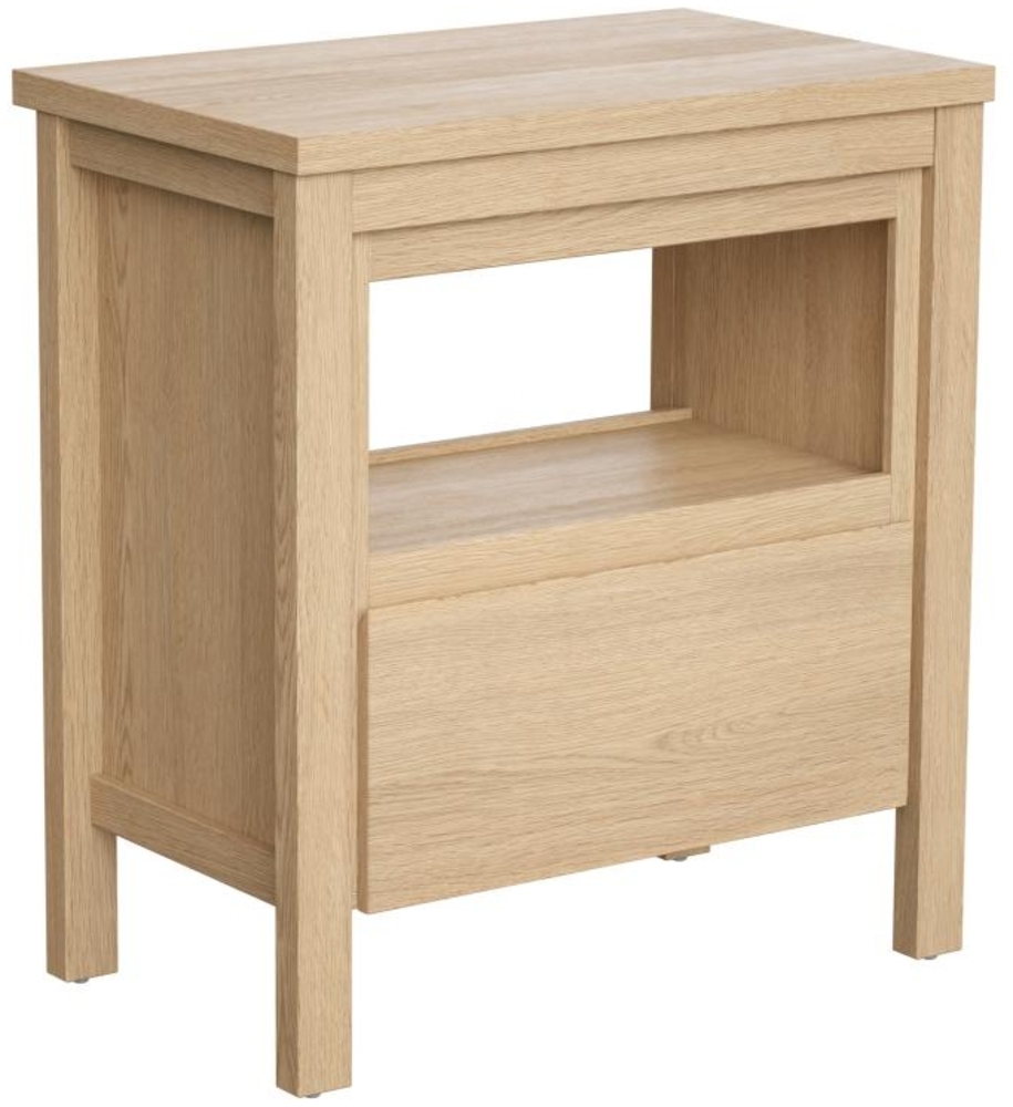 Vente-unique - Waschbeckenunterschrank mit Ablagefach & Brett - 80 cm - Eichenholzfurnier - COSMOTI Bild 1