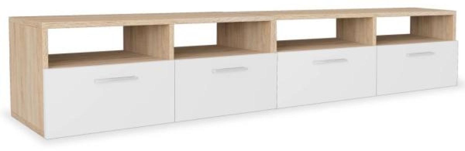 vidaXL 2 Stk. TV-Schränke Holzwerkstoff 95x35x36 cm Eiche und Weiß 275112 Bild 1