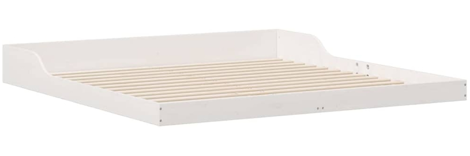vidaXL Bettrahmen Weiß 200 x 200 cm Massives Kiefernholz 873302 Bild 1
