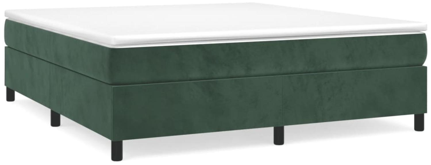 vidaXL Boxspringbett mit Matratze Dunkelgrün 200x200 cm Samt, Härtegrad: H2 [3144702] Bild 1