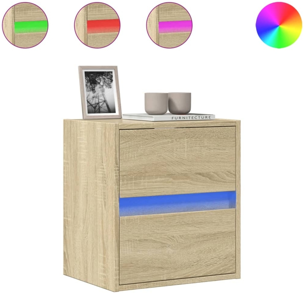 vidaXL TV-Wandschrank mit LED-Beleuchtung Sonoma 41x31x45 cm 852275 Bild 1