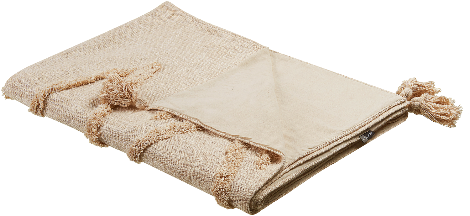 Kuscheldecke MORBI Baumwolle 130 x 180 cm Beige Orientalisches Muster Bild 1