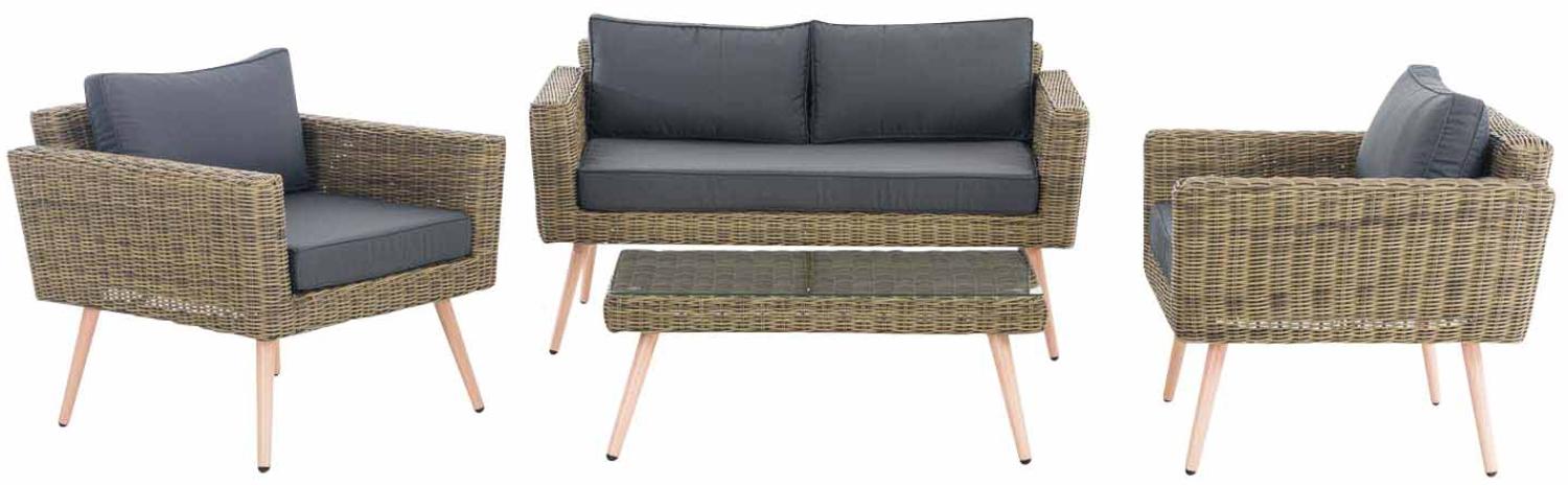 Loungeset Kiruna Rundrattan Natura 40 cm (Hellbraun) Bild 1