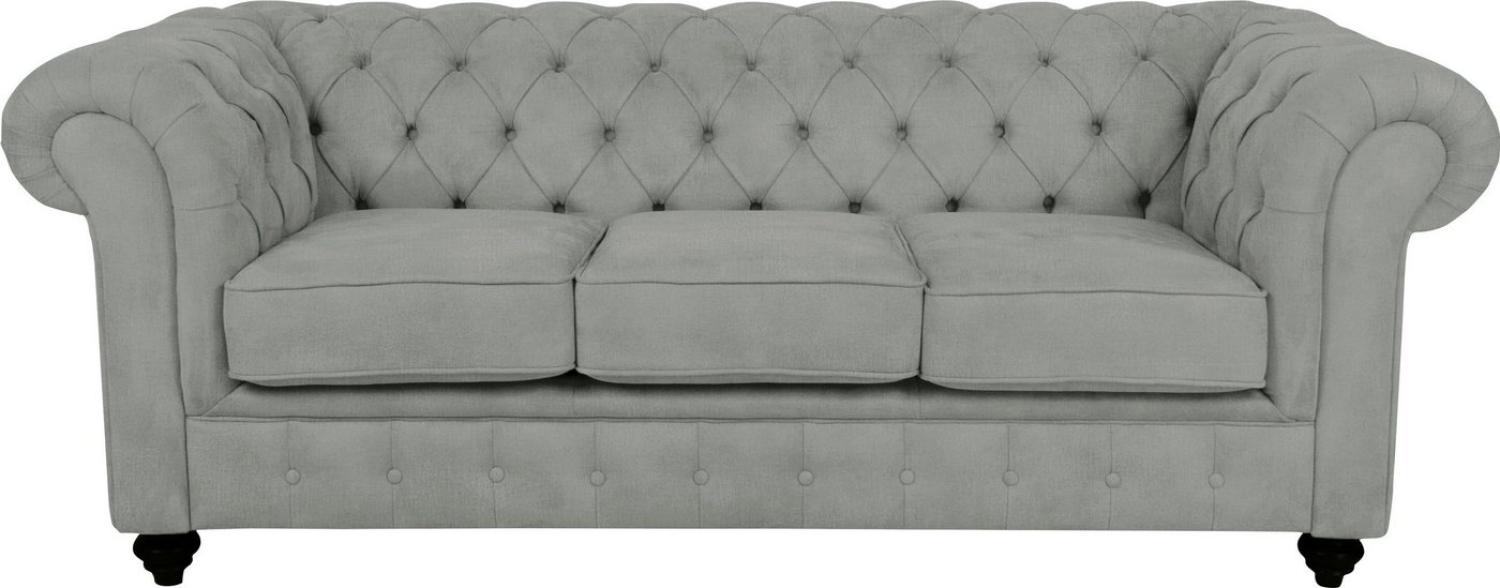 Home affaire Chesterfield-Sofa Duc 3-Sitzer, hochwertige Knopfheftung im Rücken, Samtoptik mit changierender Optik Bild 1