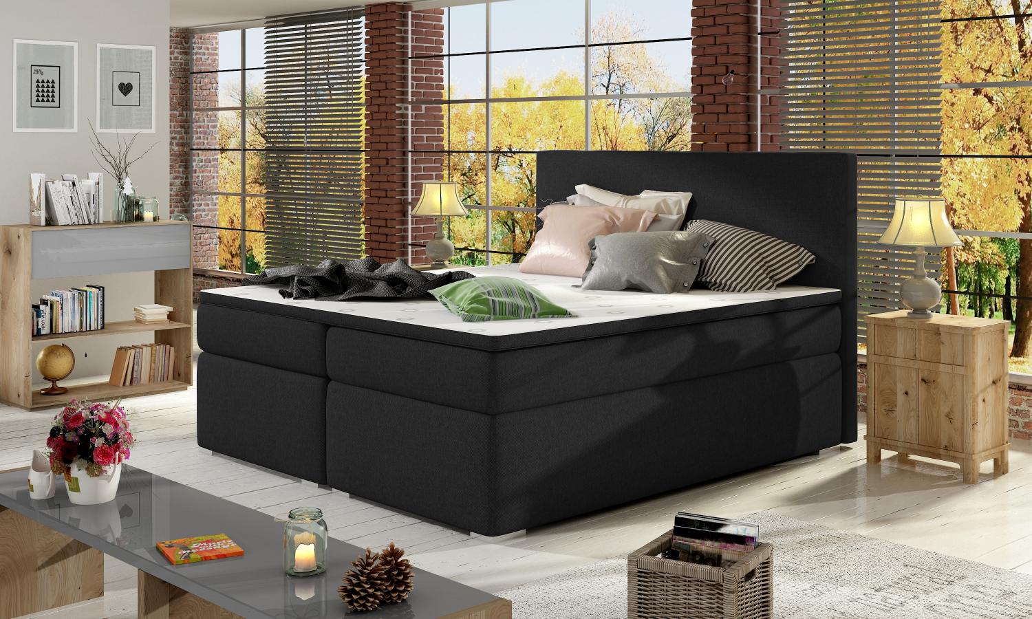 Divalo 160X200, Boxspring Bett, Schwarz Bild 1