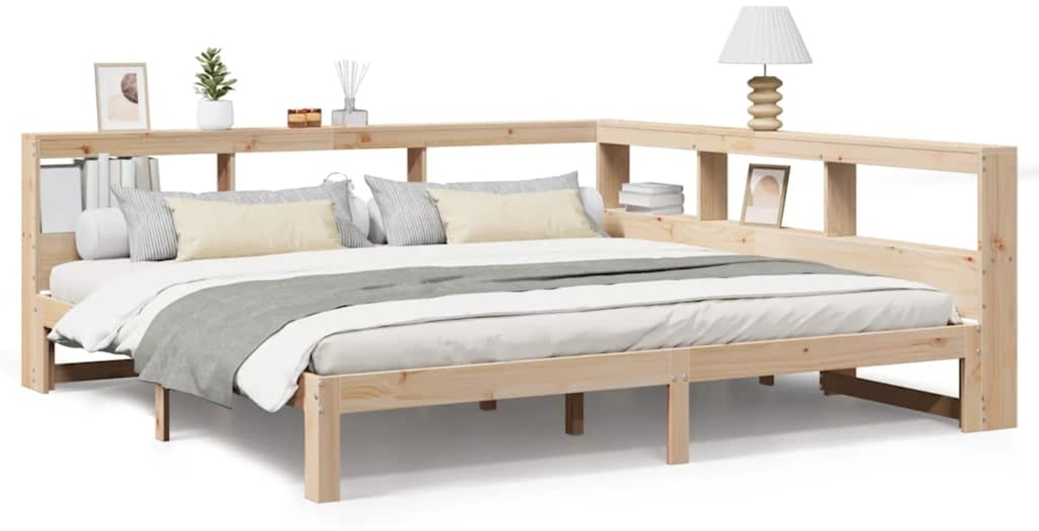 vidaXL Massivholzbett mit Regal ohne Matratze 180x200 cm Kiefernholz 3324373 Bild 1