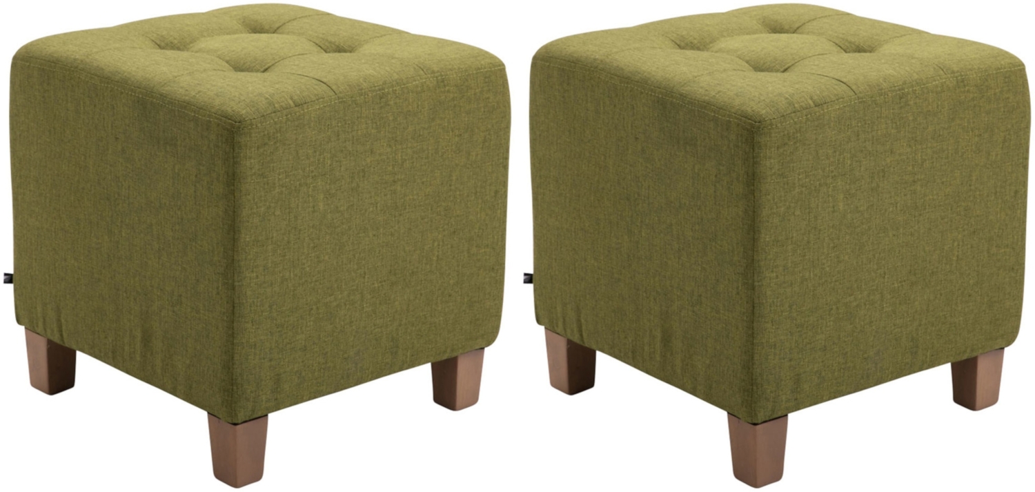 CLP 2er Set Sitzhocker Pharao, antik-hell mit hochwertiger Polsterung,grün Bild 1