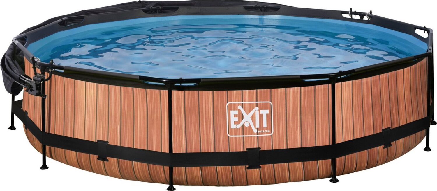 EXIT Deluxe XL Planschbecken Ø 360x76 cm braun inkl. Sonnenschutz Bild 1