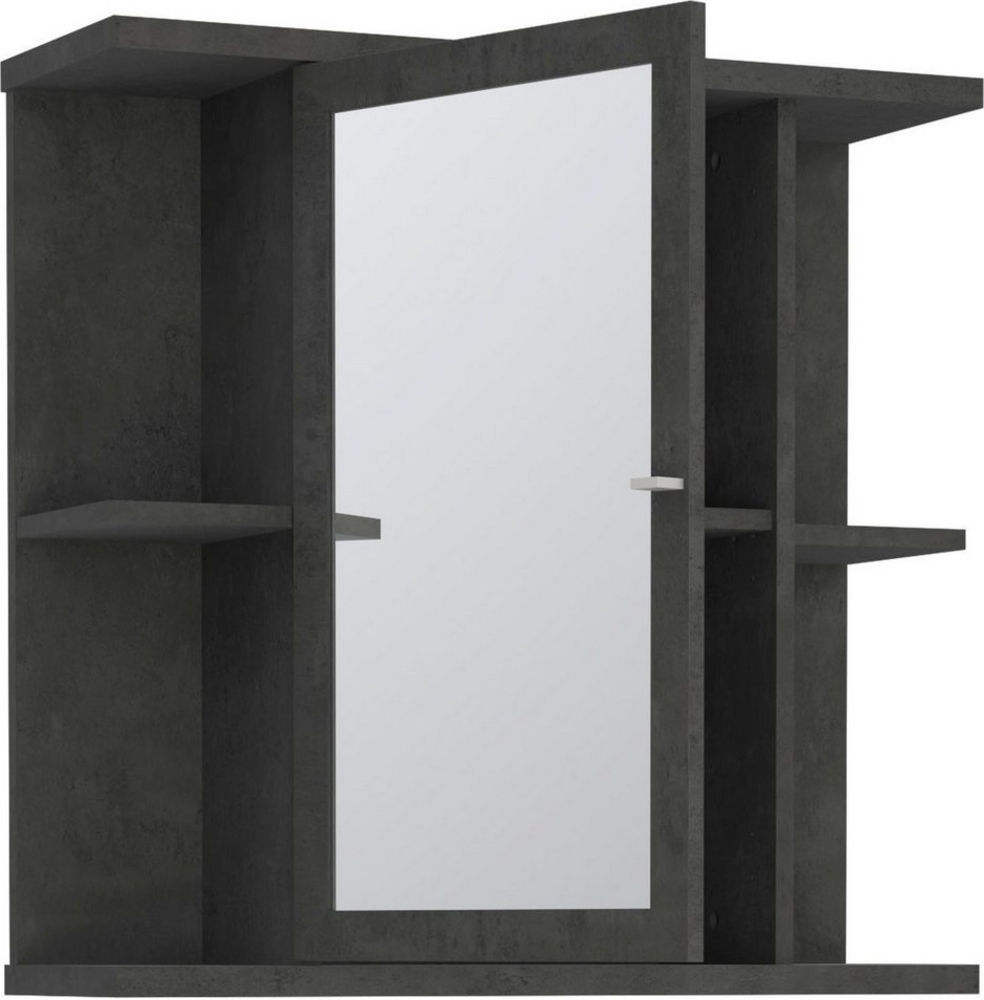 FORTE Champ Hängeschrank mit Spiegiel, Holzwerkstoff, Grau, 69,8 x 68,8 x 23,2 cm Bild 1