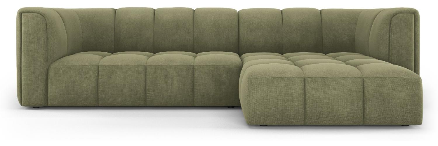 Micadoni Modulares Ecksofa Serena 3-Sitzer Rechts Strukturierter Stoff Hellgrün Bild 1