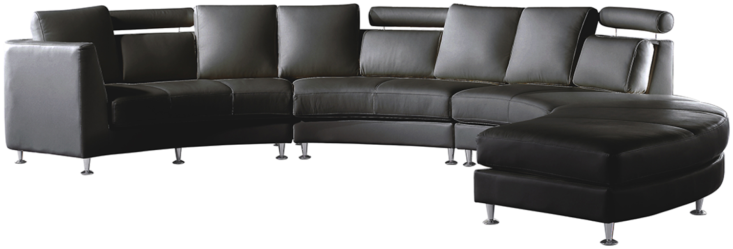 Sofa Leder schwarz rund ROTUNDE Bild 1