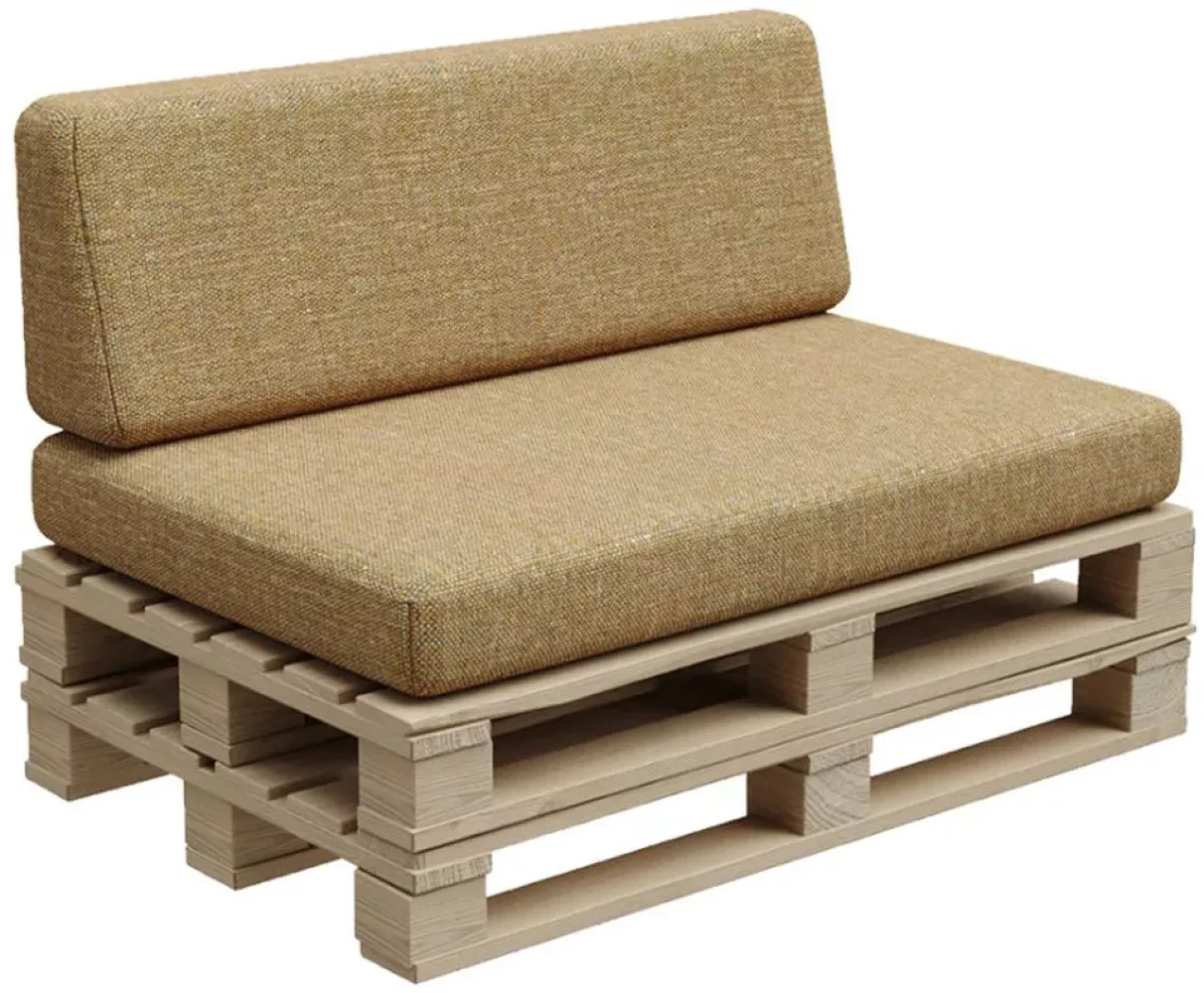 Gutekissen®, Palettenkissen, Palletenpolster, Gartenkissen, Palettenauflagen, Sofa, Kissen, Polster, Auflagen Indoor Outdoor PFBG (Set (120x80 + 120x35), Honig) Bild 1