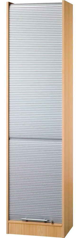 Rollladenschrank 50cm, 5OH RE Buche / Silber Bild 1