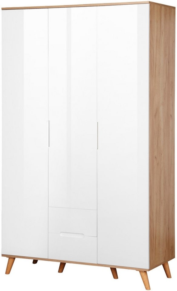 andas Kleiderschrank Lund Schlafzimmerschrank Bestseller im skandinavischem Design Garderobenschrank mit Premium Innenausstattung, Breite 120cm Bild 1