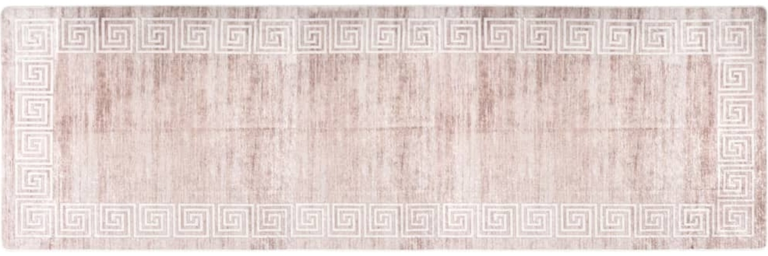 vidaXL Teppich Waschbar 80x300 cm Beige Rutschfest 337941 Bild 1