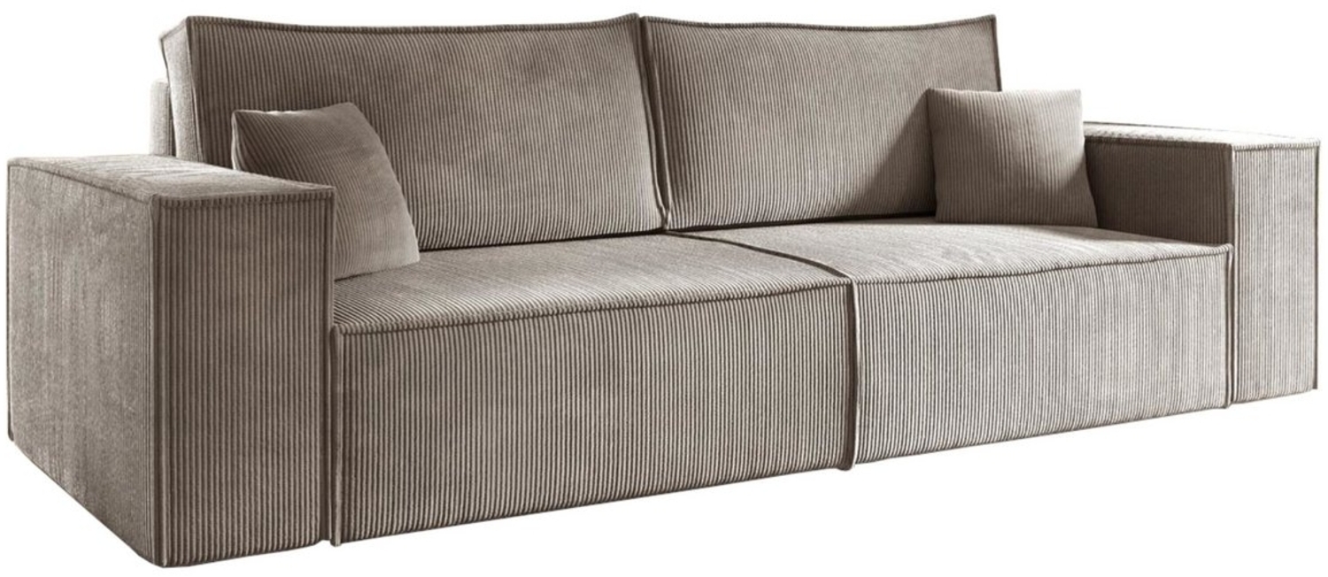 Deine Möbel 24 Sofa PEDRO 255 cm breit Sofa Wohnzimmer Couch Cord, Beige, Hellgrau, Anthrazit, Schwarz 1 Teile Bild 1