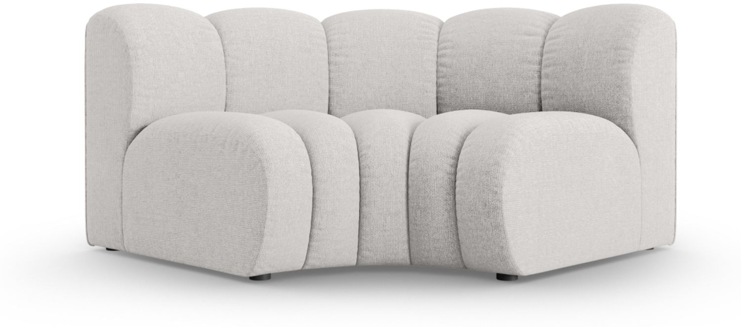 Micadoni rundes Eckmodul Lupine Chenille Haga Hellgrau Bild 1