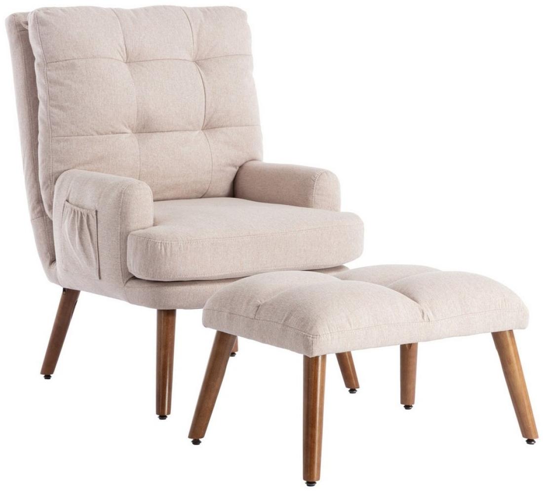 MODFU Loungesessel Relaxsessel (Liegesessel 5 Stufen, 2-St, Ohrensessel mit Hocker), mit verstellbarer Rückenlehne Bild 1