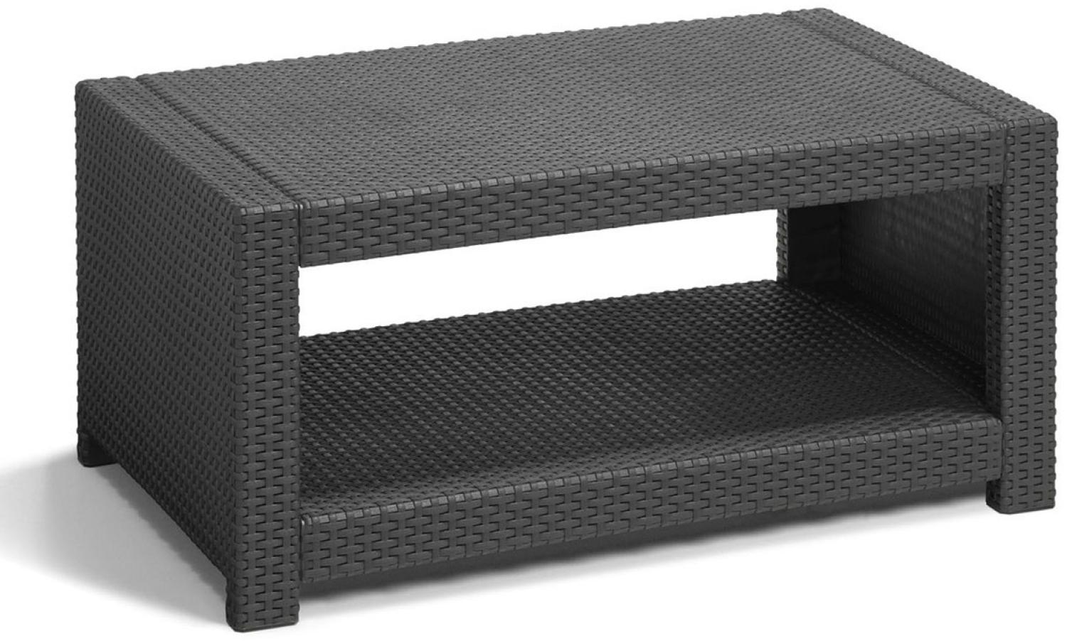 Allibert 'Monaco' Lounge Tisch, wetterfest, Rattanoptik anthrazit, 59x43x92cm Bild 1