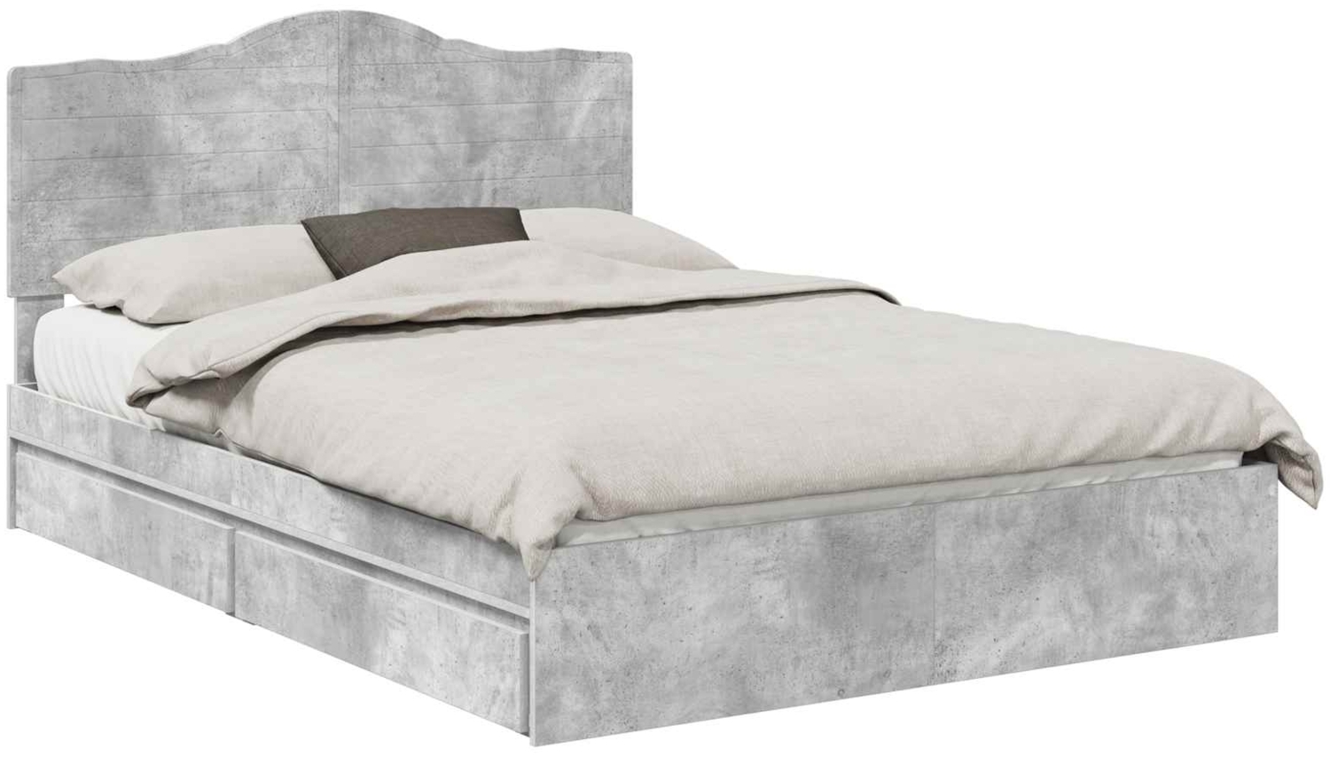 vidaXL Aufbewahrungsbett Beton Grau 140x190 cm Holzwerkstoff 3413509 Bild 1