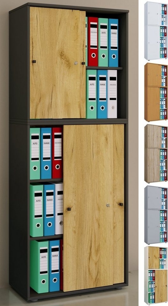 VCM Aktenschrank Büroschrank Aktenschrank Schiebetüren Lona 5fach Bild 1
