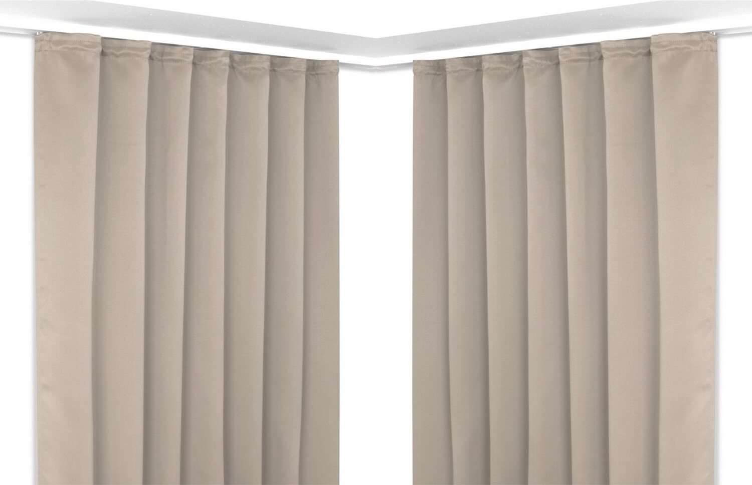 Beautex Verdunkelungsvorhang 2er Set Verdunkelungsgardine mit U-Band, Blackout Vorhang abdunkelnd, Kräuselband (2 St), verdunkelnd Bild 1