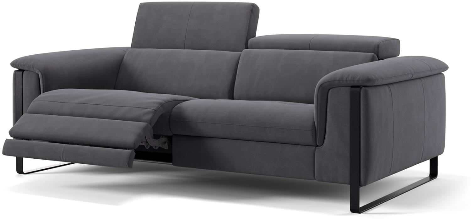 Sofanella Stoff Dreisitzer Vienna Designersofa verstellbar in Dunkelgrau Bild 1
