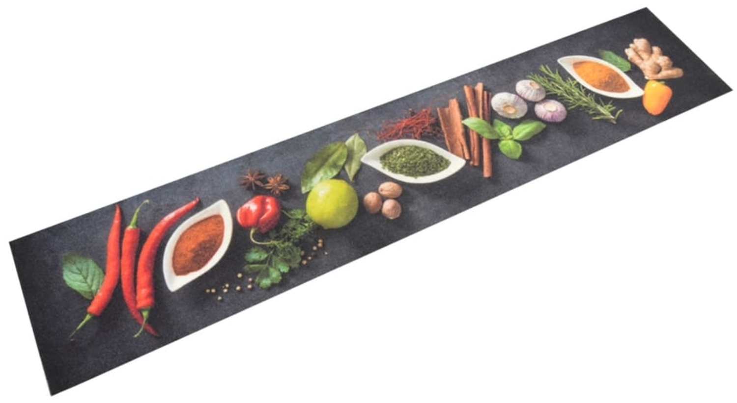vidaXL Küchenteppich Waschbar Gewürze 60x300 cm Samt 136542 Bild 1