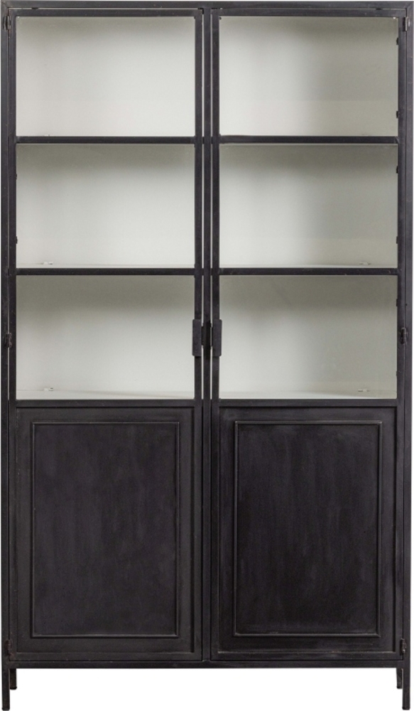 Basiclabel Vitrine Nora aus Metall, Schwarz, 110 x 40 x 189 cm Bild 1