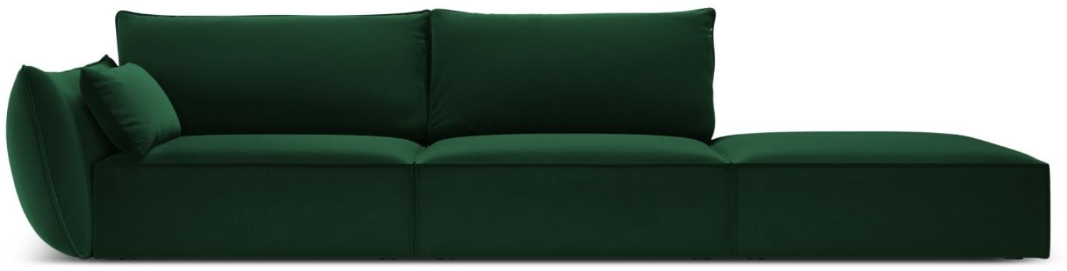 Micadoni 4-Sitzer Rechts Samtstoff Sofa Kaelle | Bezug Bottle Green | Beinfarbe Black Plastic Bild 1