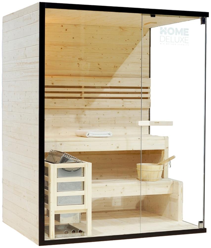 HOME DELUXE 'SHADOW' Traditionelle Sauna L - für 3 Personen, Fichtenholz Natur, 150 x 120 x 190 cm Bild 1