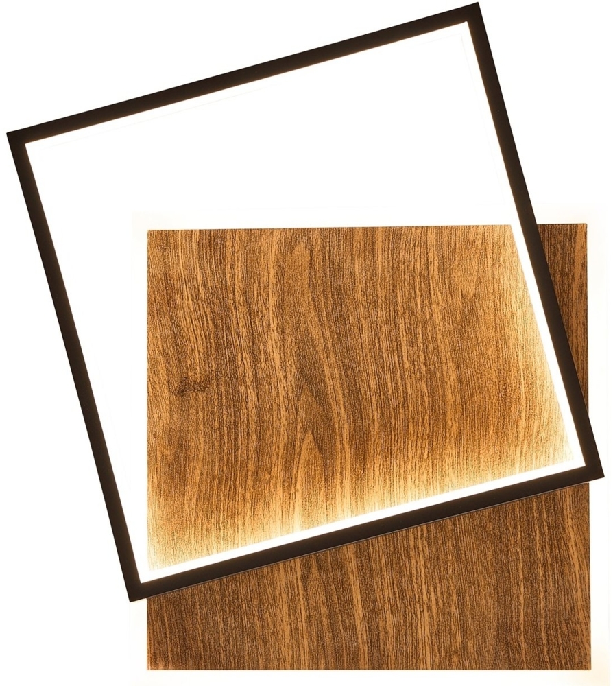 ECO Light 9240-PL2-Q WO LED Deckenleuchte OVEST schwarz mit holz Bild 1