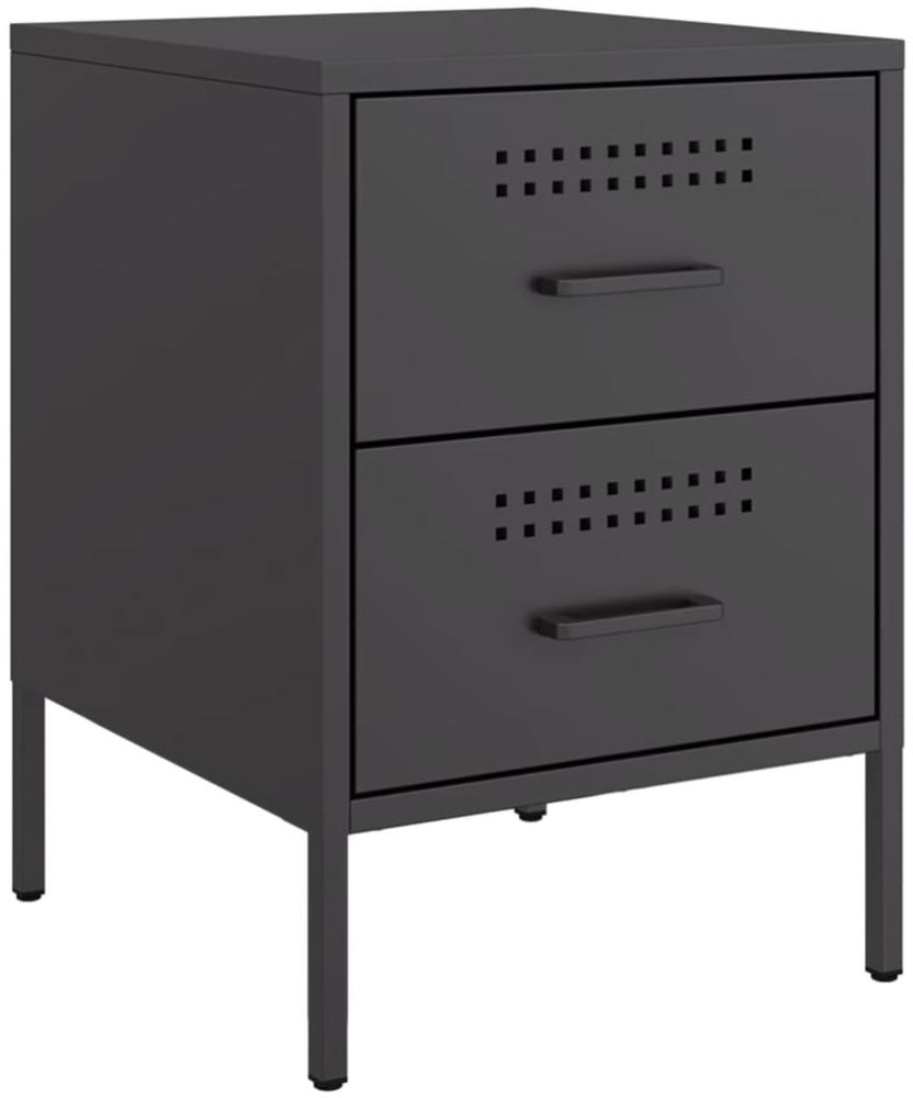 vidaXL Nachttisch Schwarz 36x39x50,5 cm Stahl 842922 Bild 1