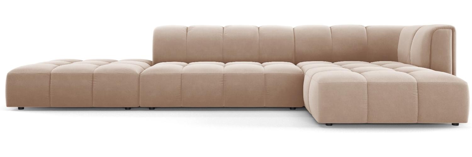 Micadoni Modulares Ecksofa Serena 5-Sitzer, offene Seite, Samtstoff Beige, Beige, Rechts Bild 1