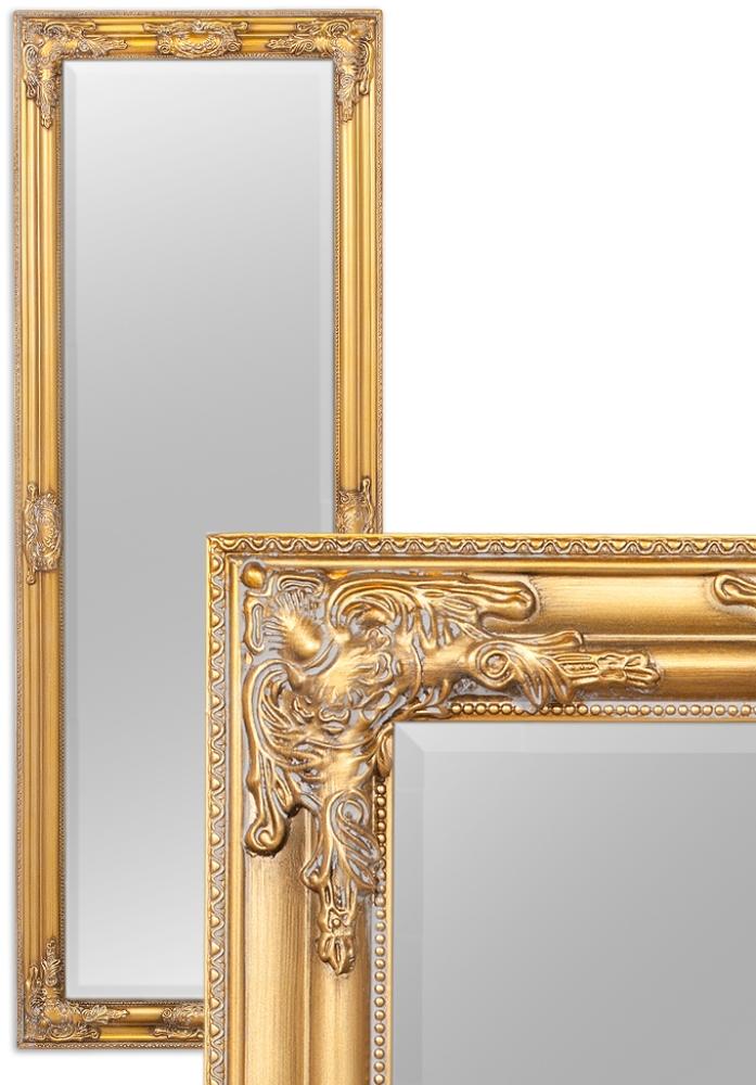 Wandspiegel BESSA gold antik 140x50cm barock Design Spiegel pompös Holzrahmen Bild 1