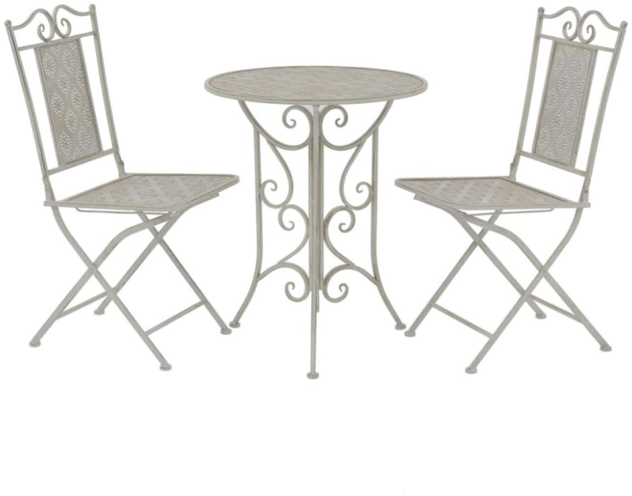 vidaXL 3-tlg. Bistro-Set Stahl Grau 43153 Bild 1