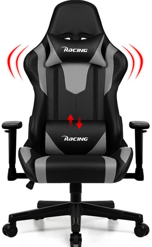 Adormii Gaming-Stuhl Gaming Stuhl ergonomisch Gaming Chair Bürostuhl verstellbare (Gaming Stuhl mit verstellbaren Lendenkissen, Armlehne und Kopfstütze, Gamer Stuhl Bequeme Sitzkissen), gepolsterter Gaming-Stuhl, mit Wippfunktion, bis 150 kg Belastbarkeit Bild 1