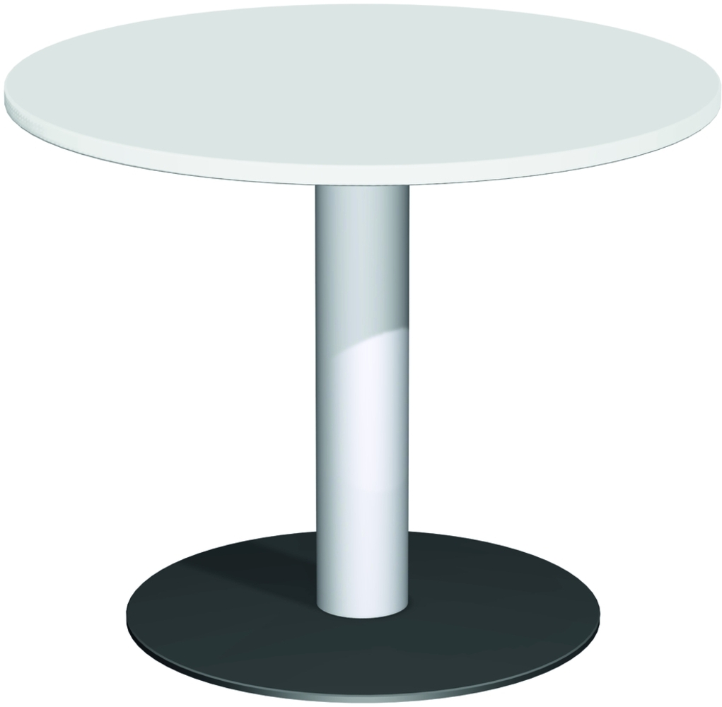 Konferenztisch Tellerfuß, Kreisform, Ø 90cm, Lichtgrau Bild 1