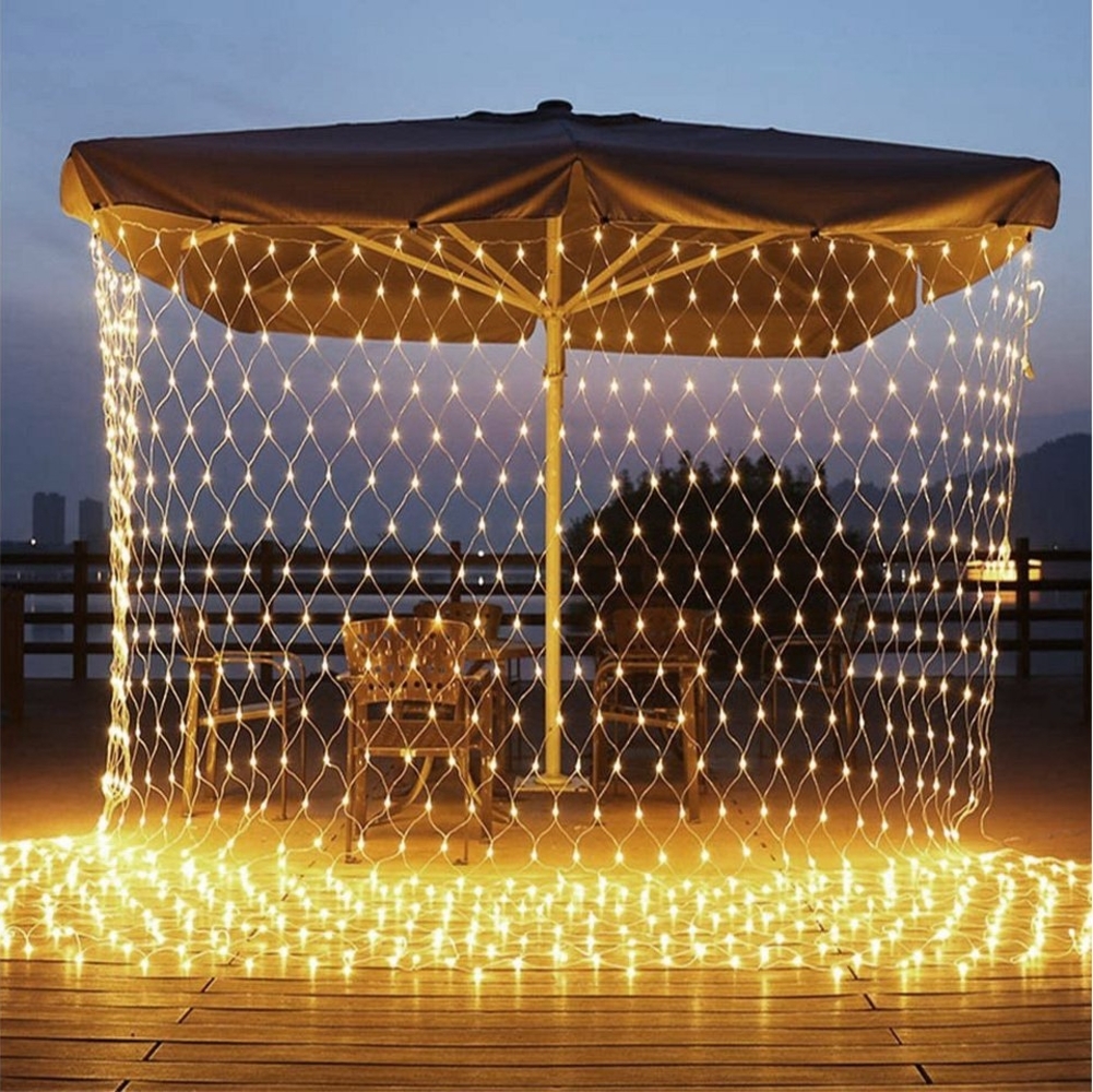 Rosnek Lichternetz 8 Beleuchtungsmodi, für Hochzeit Weihnachten Party Urlaub, LED-Lichterkette, 1.5x1.5M/2x2M/3x2M/6x4M Bild 1
