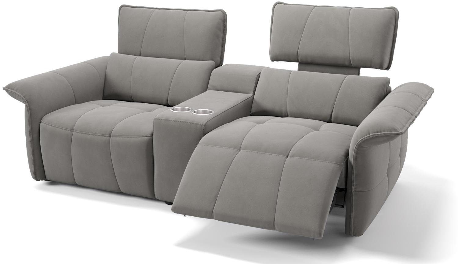 Sofanella Kinosofa ADRIA Stoffsofa Kinosessel Heimkino in Hellgrau M: 246 Breite x 101 Tiefe Bild 1