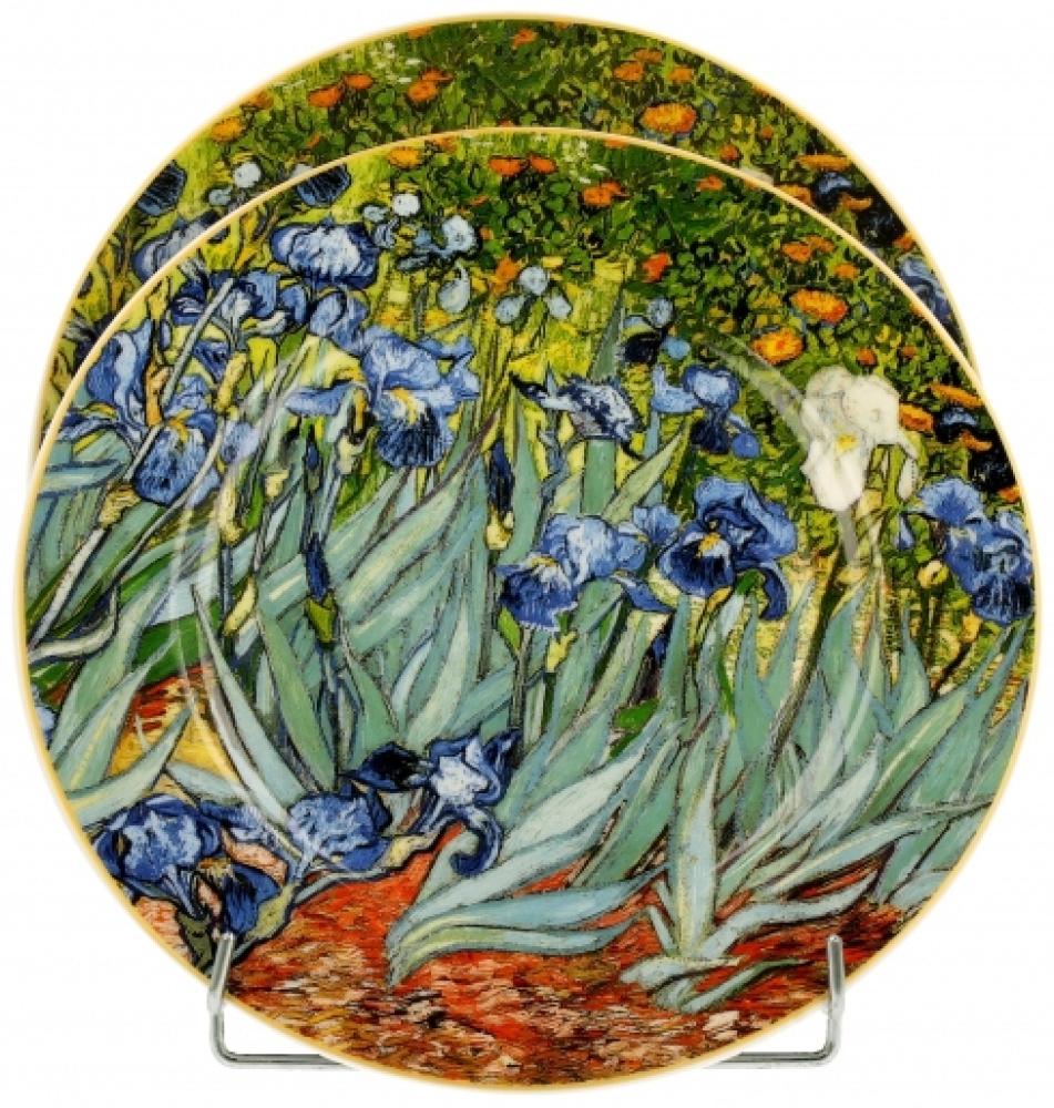 DUO ART GALLERY Dessertteller 2er Set IRISES inspired by Van Gogh New Bone China Porzellan Bild 1