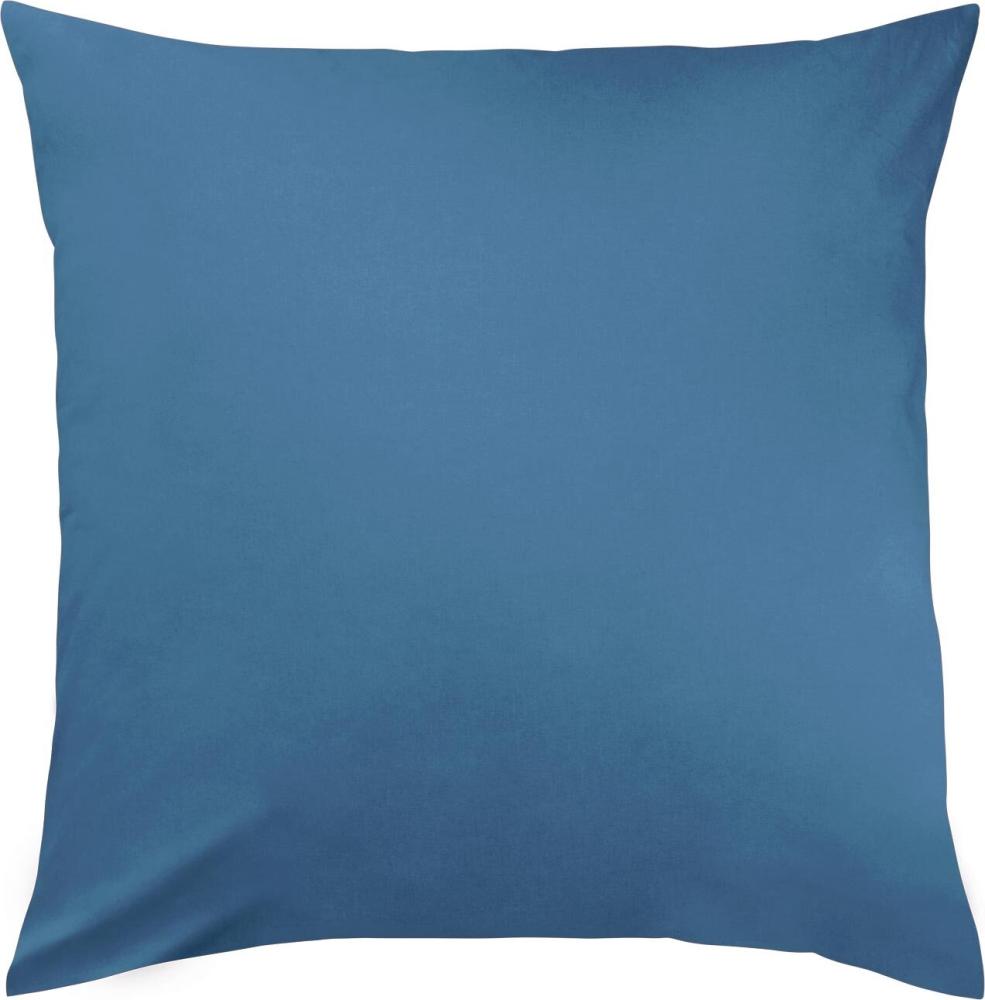 Traumschlaf Uni Mako-Satin Kissenbezüge|40x40 cm| jeansblau Bild 1