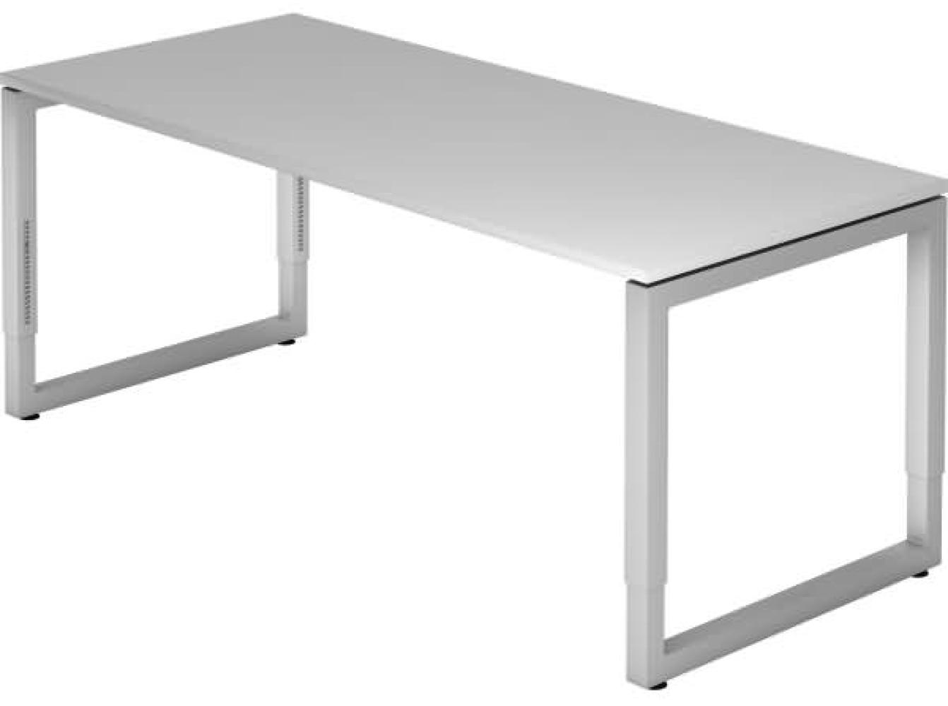 Schreibtisch RS19 O-Fuß eckig 180x80cm Grau Gestellfarbe: Silber Bild 1