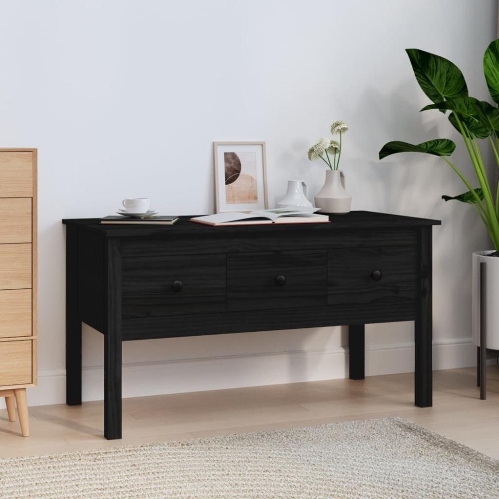Couchtisch Schwarz 102 x 49 x 55 cm Massivholz Kiefer [820945] Bild 1