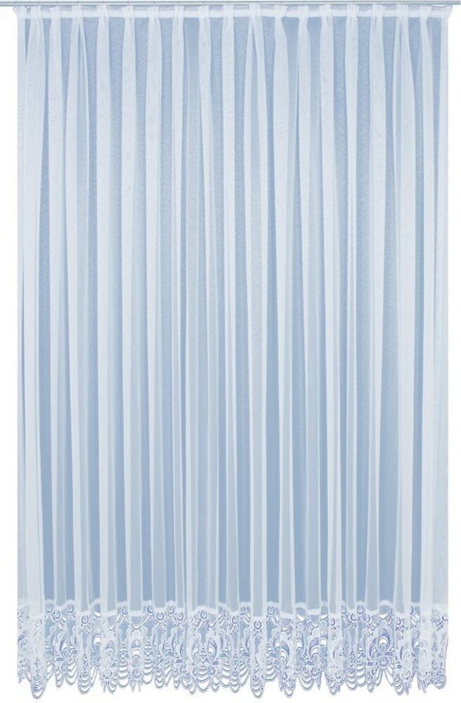 Wirth Gardine Elena, Faltenband (1 St), halbtransparent, Sablé, Store veredelt mit echter Plauener Spitze Stickerei, gerade Bild 1