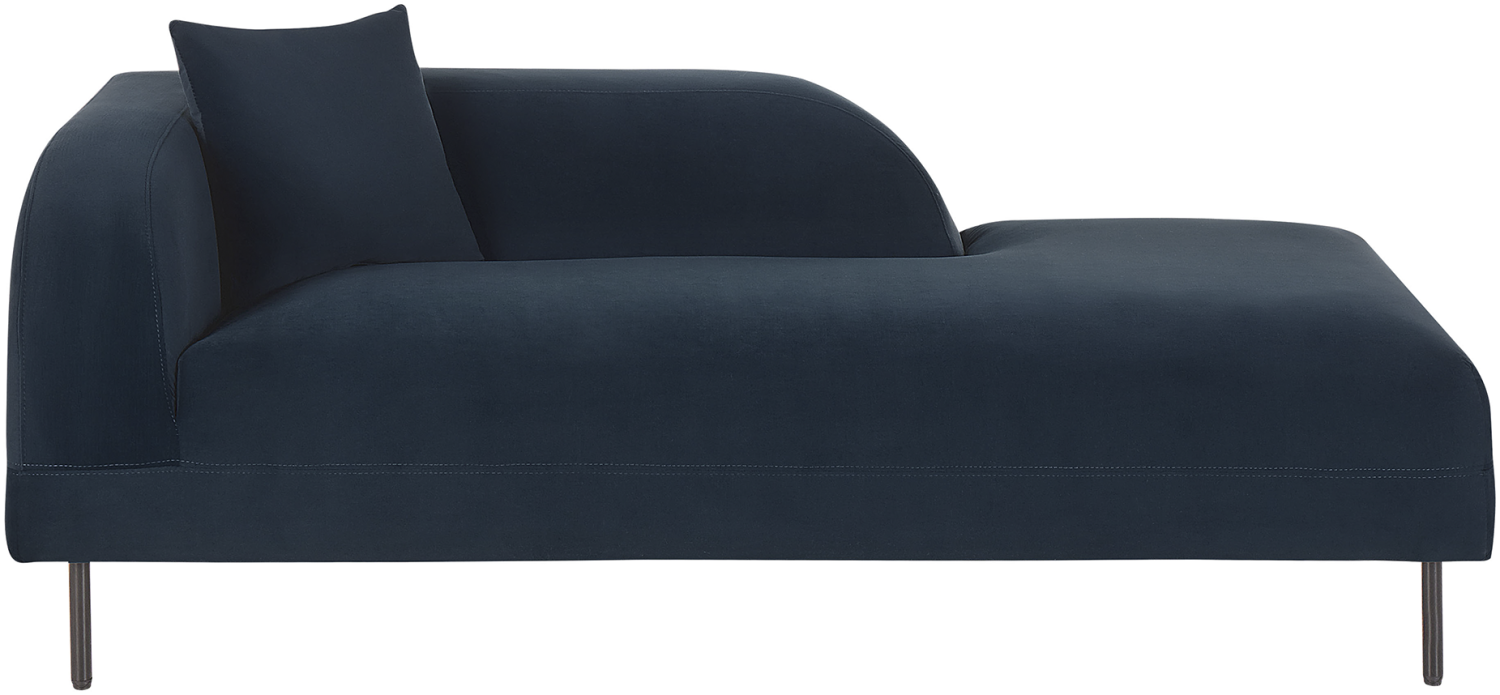 Chaiselongue Samtstoff dunkelblau linksseitig LE CRAU Bild 1